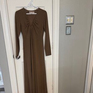 Dolan Left Coast Long-Sleeve Plunge Knit Maxi Dress
